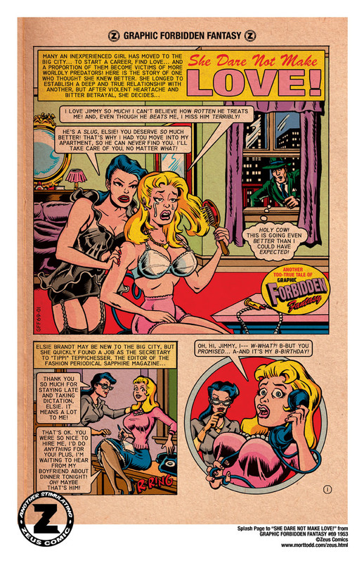Splash Page to “SHE DARE NOT MAKE LOVE!” 