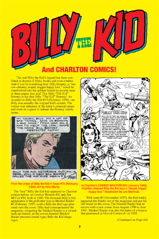 BILLY THE KID and CHARLTON COMICS